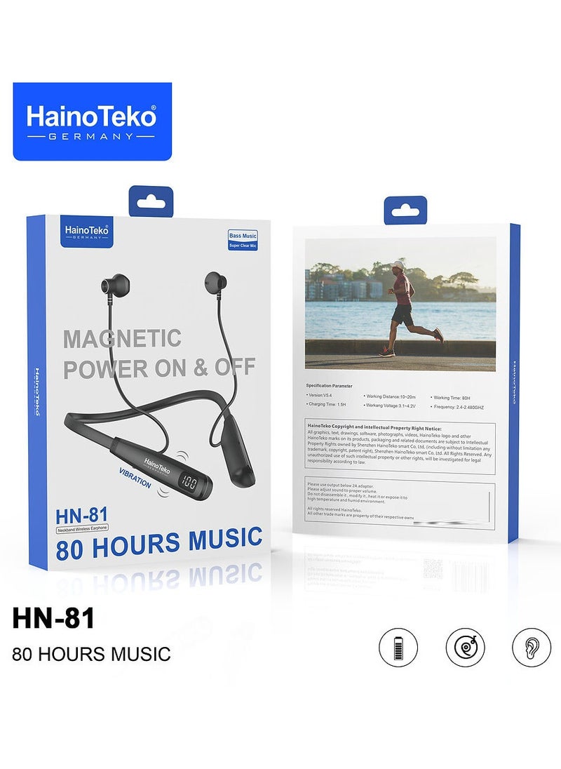 Haino Teko - Haino Teko Germany HN81 Neckband Wireless Earphone Black - Image 1