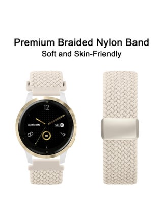 Nylon Watch Straps for Huawei Watch GT6/GT5/GT4 41mm Strap,18mm Elastic Adjustable Stretchy Braided Sport Bands for Huawei Watch GT6/GT5/GT4 41mm / GT 5 pro 42mm, Starlight - view 5