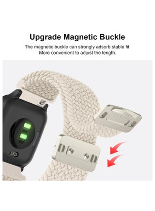 Nylon Watch Straps for Huawei Watch GT6/GT5/GT4 41mm Strap,18mm Elastic Adjustable Stretchy Braided Sport Bands for Huawei Watch GT6/GT5/GT4 41mm / GT 5 pro 42mm, Starlight - view 3