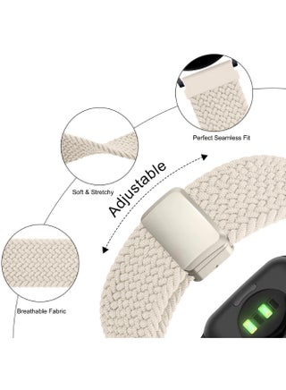 Nylon Watch Straps for Huawei Watch GT6/GT5/GT4 41mm Strap,18mm Elastic Adjustable Stretchy Braided Sport Bands for Huawei Watch GT6/GT5/GT4 41mm / GT 5 pro 42mm, Starlight - view 2
