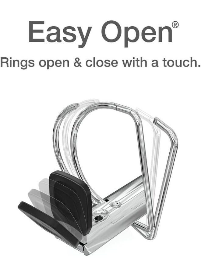 Cardinal Cardinal 3 Ring Binder, Binders for School and Office, Durable 2 Inch Premier Easy Open Binder, ONE-Touch Locking Slant-D Rings, 565-Sheet Capacity, ClearVue Cover, PVC-Free, Black (10321CB)  - Image 5