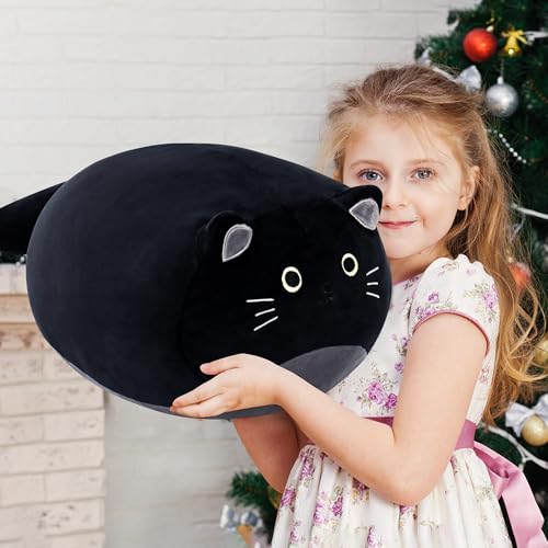 Wepop Giant Black Cat Plush 20 in Kawaii Black Cat Stuffed Animal Cute Plushies Pillows Gifts for Kids Adults Boys and Girls - Image 5