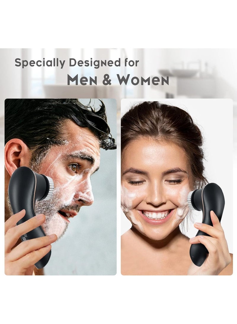 Facial Cleansing Brush 4-in-1, Rechargeable Waterproof Face Scrubber with 4 Brush Heads, 2 Speeds - Image 4