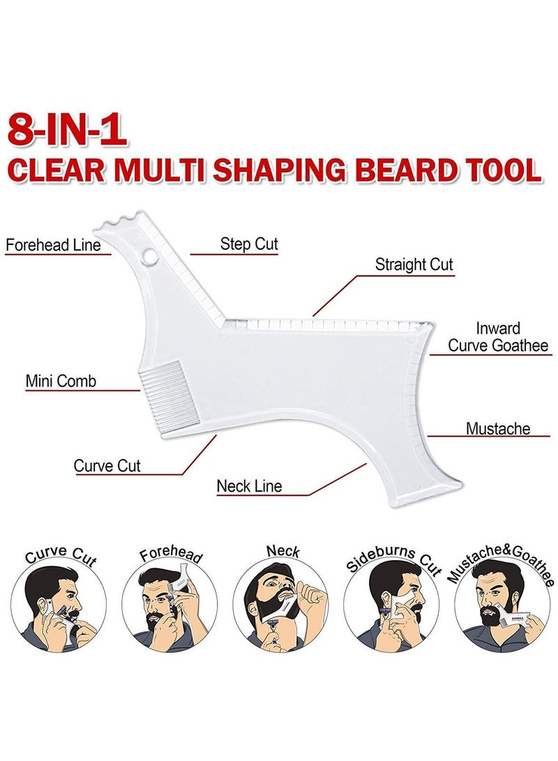 Y&D Beard Shaping Tool Template Guide for Perfect line up Edging Comes with Shaper Comb Two Scissors Works any Electric Trimmers or Clippers - Image 3