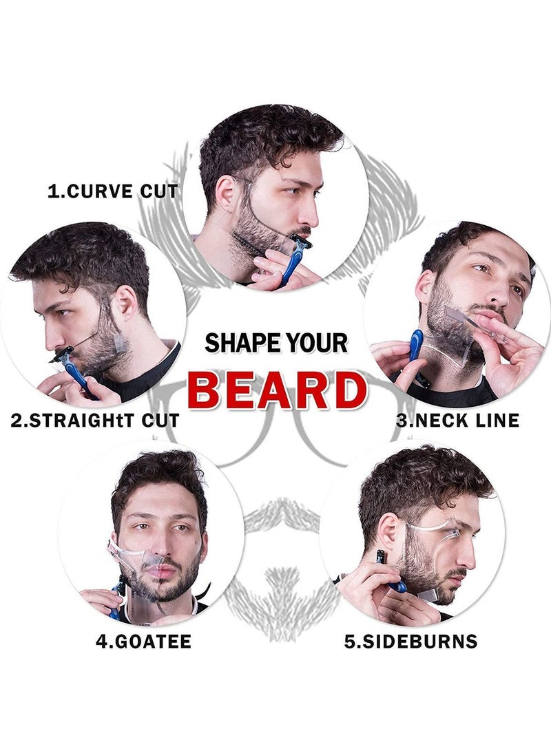 Y&D Beard Shaping Tool Template Guide for Perfect line up Edging Comes with Shaper Comb Two Scissors Works any Electric Trimmers or Clippers - Image 2