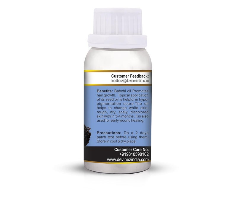 Devinez Babchi Cold Pressed Oil Bakuchi Psoralea Corylifolia100 Pure Natural Undiluted 250ml in Anodized Aluminum Bottle Ideal For Hair Growth Hair Care Skin Care Scar wound Healing - Image 5