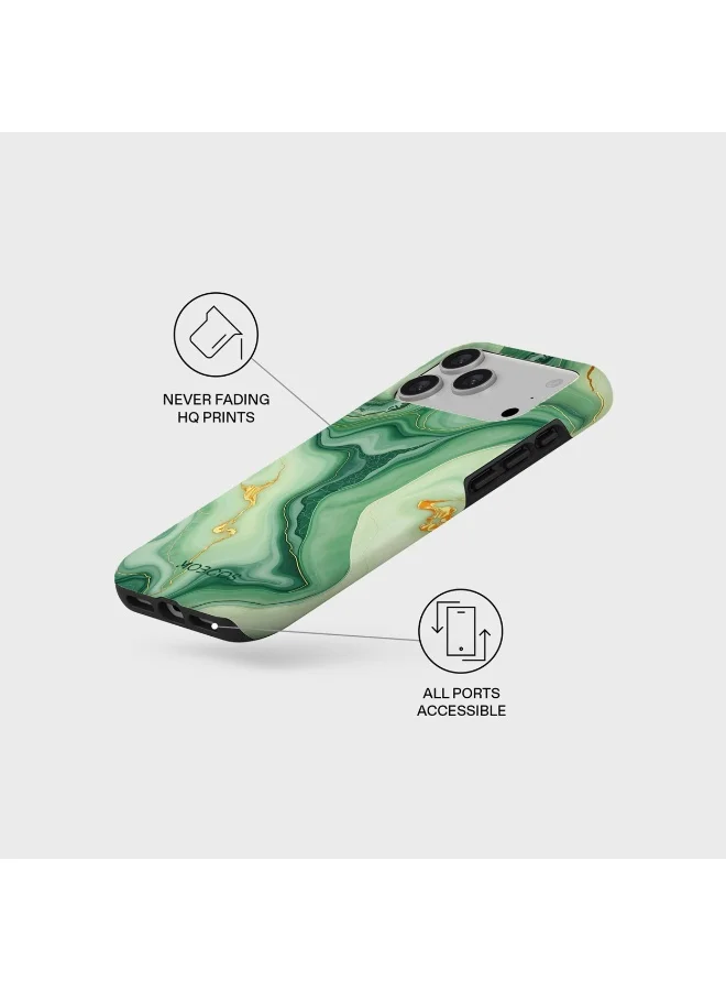 Mobcos  Mobcos iPhone 17 Pro Emerald Flow Premium Case Compatible with Hybrid Dual-Layer Hard Shell + Silicone Protection - Scratch-Resistant Shockproof Mobile Cover  | Best Price UAE
