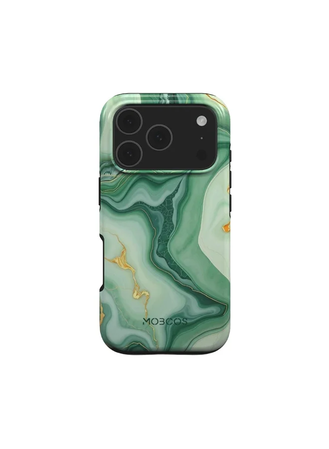 Mobcos Mobcos iPhone 17 Pro Emerald Flow Premium Case Compatible with Hybrid Dual-Layer Hard Shell + Silicone Protection - Scratch-Resistant Shockproof Mobile Cover