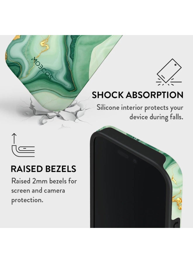 Mobcos iPhone 17 Pro Emerald Flow Premium Case Compatible with Hybrid Dual-Layer Hard Shell + Silicone Protection - Scratch-Resistant Shockproof Mobile Cover - Image 4