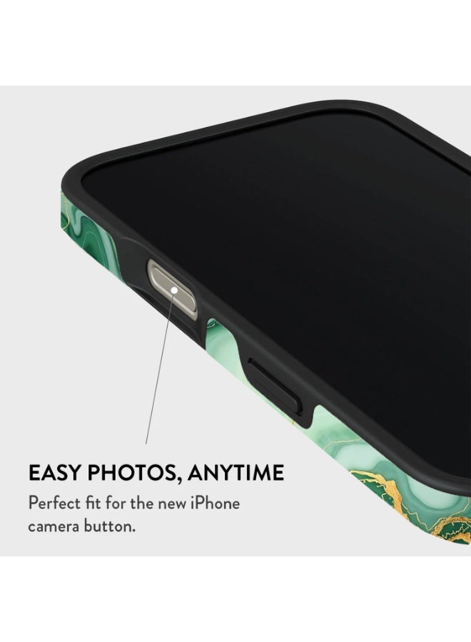 Mobcos iPhone 17 Pro Emerald Flow Premium Case Compatible with Hybrid Dual-Layer Hard Shell + Silicone Protection - Scratch-Resistant Shockproof Mobile Cover - Image 5