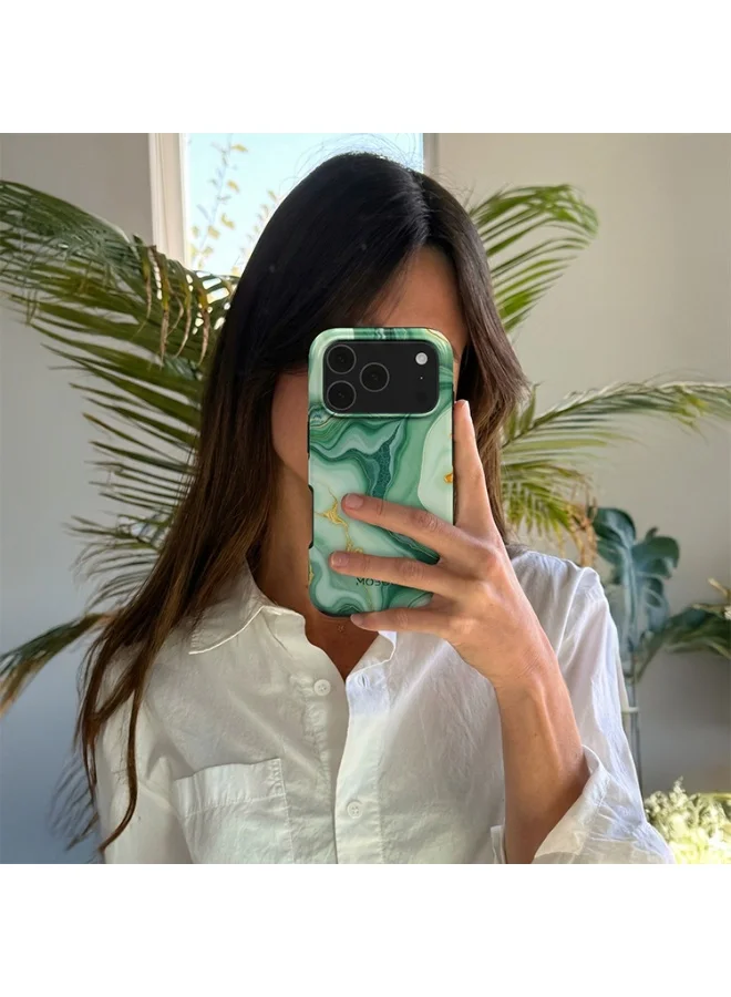 Mobcos  Mobcos iPhone 17 Pro Emerald Flow Premium Case Compatible with Hybrid Dual-Layer Hard Shell + Silicone Protection - Scratch-Resistant Shockproof Mobile Cover  | Best Price UAE