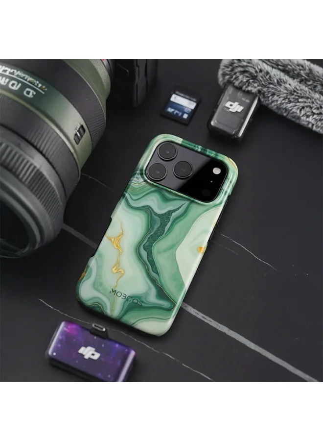 Mobcos  Mobcos iPhone 17 Pro Emerald Flow Premium Case Compatible with Hybrid Dual-Layer Hard Shell + Silicone Protection - Scratch-Resistant Shockproof Mobile Cover  | Best Price UAE