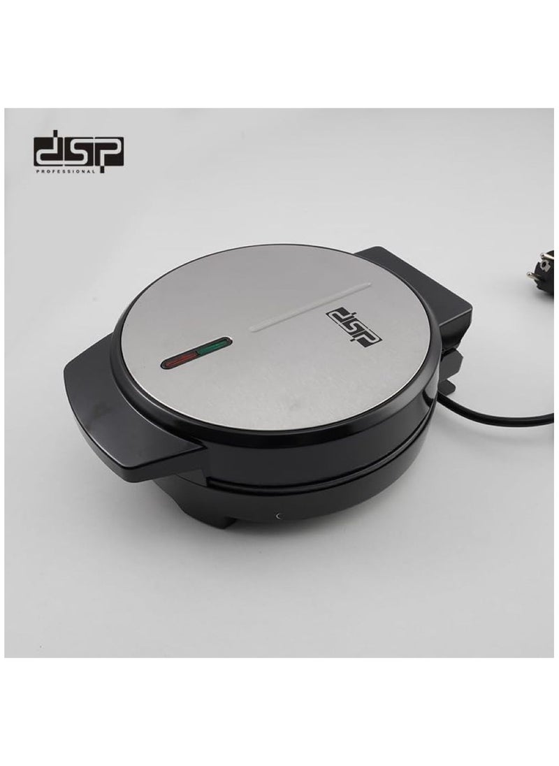 دي اس بي - ماكينة صنع الوافل بقدرة 1000 وات، لون فضي وأسود من دي اس بي موديل KC1208 - Image 1