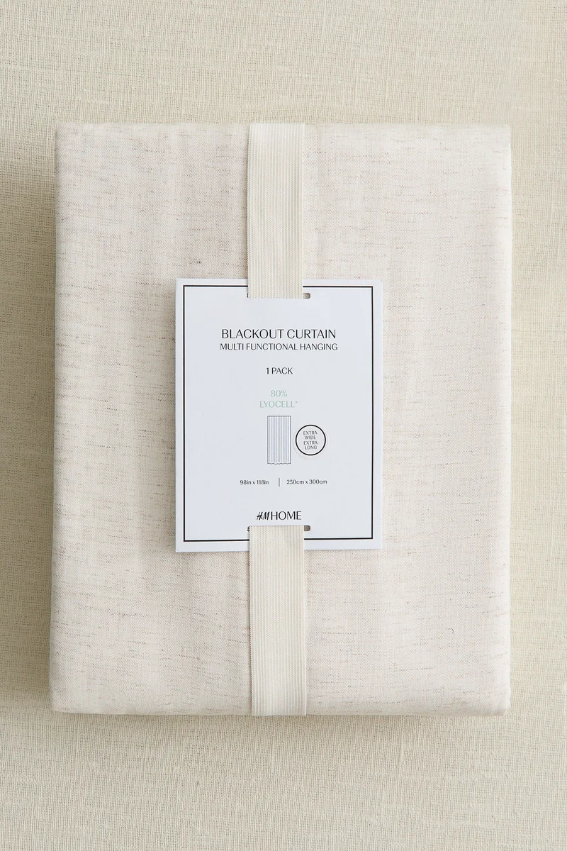 H&M 1-pack wide blackout lyocell-blend curtain
