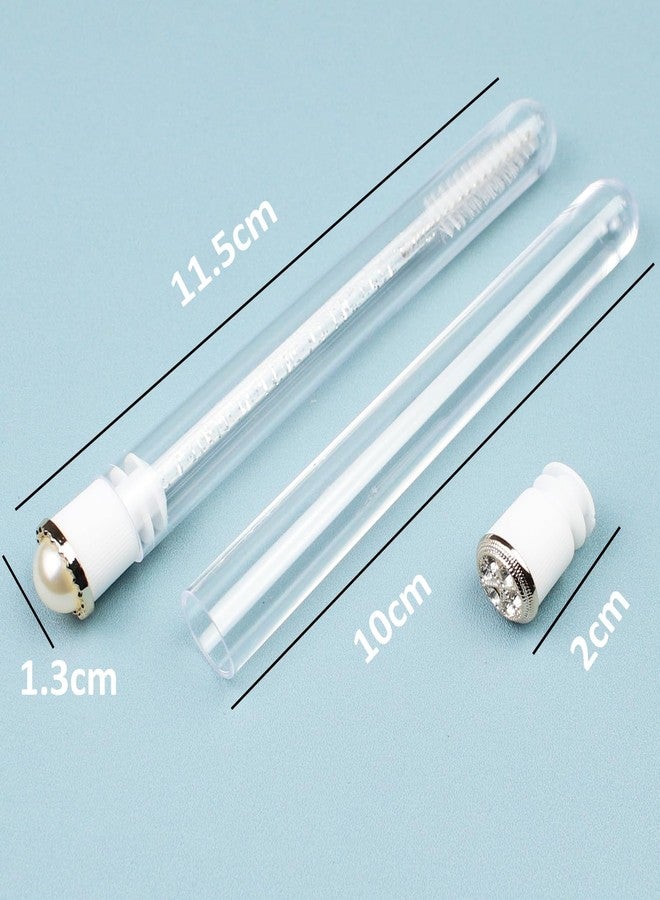 SenRocc 30pcs Mascara Wands Tube Reusable Lash Spoolies Pear Diamond Tube Eyelash Brush Tubes Spoolies Lash Extension Brushes Applicators Makeup Tools(Pearl-Diamond-MIX) - Image 3