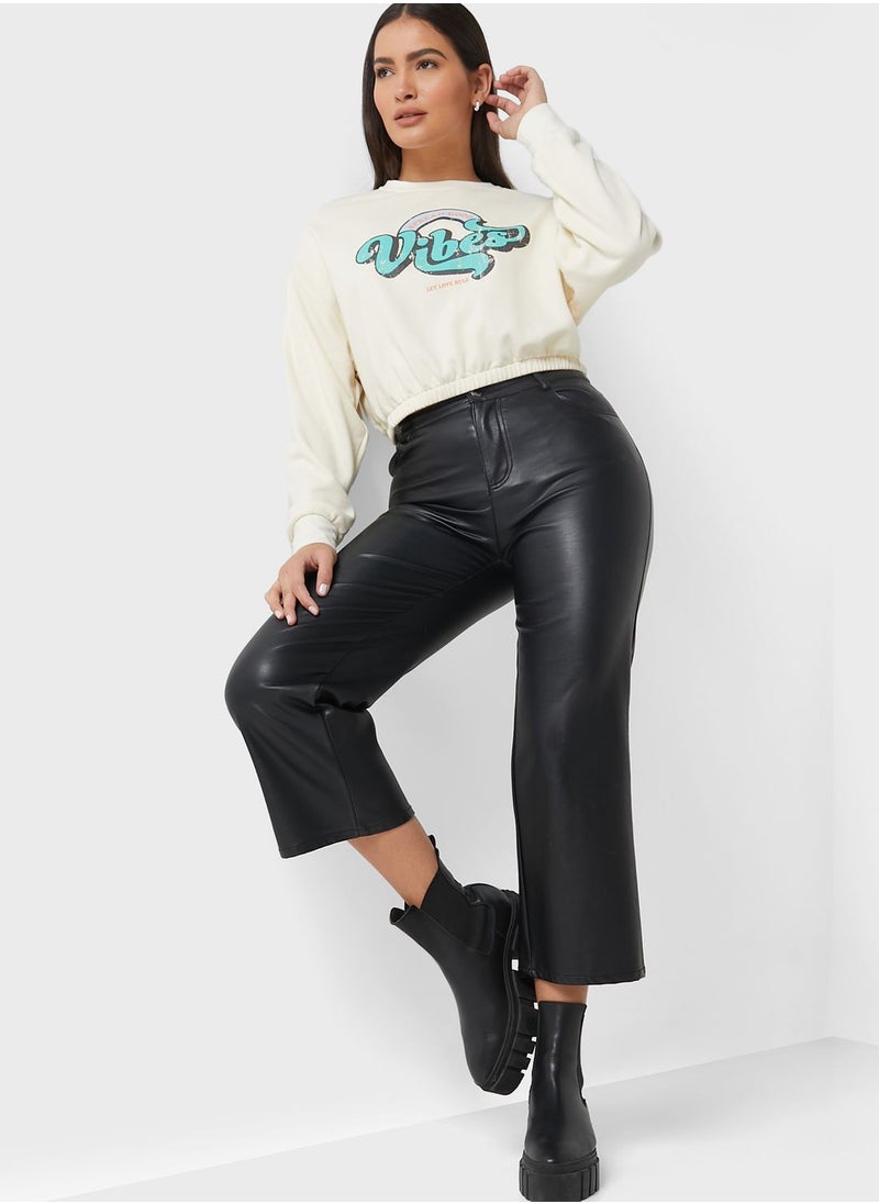 ONLY - Slogan Knitted Sweatshirt - Image 1