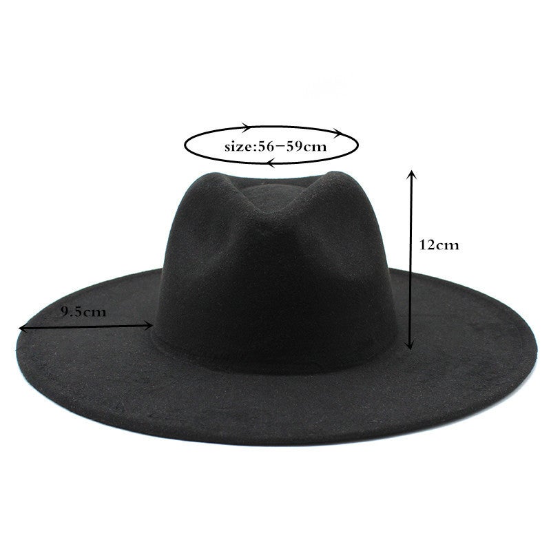 Fedora Crossborder  Unisex Couple Flat Oversized Brim  Jazz Hat - Image 2