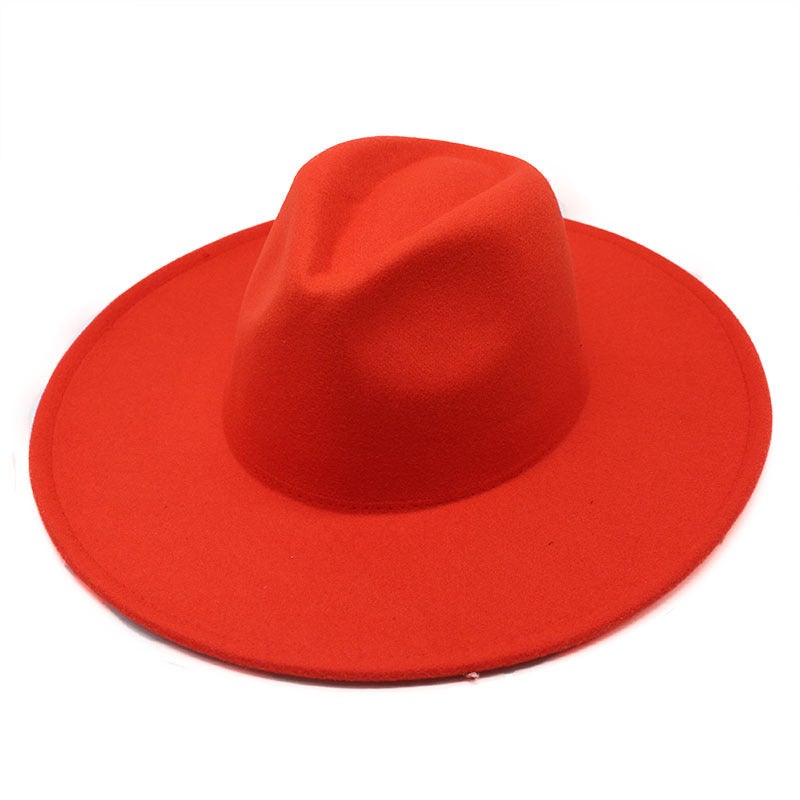 Fedora Crossborder  Unisex Couple Flat Oversized Brim  Jazz Hat - Image 1