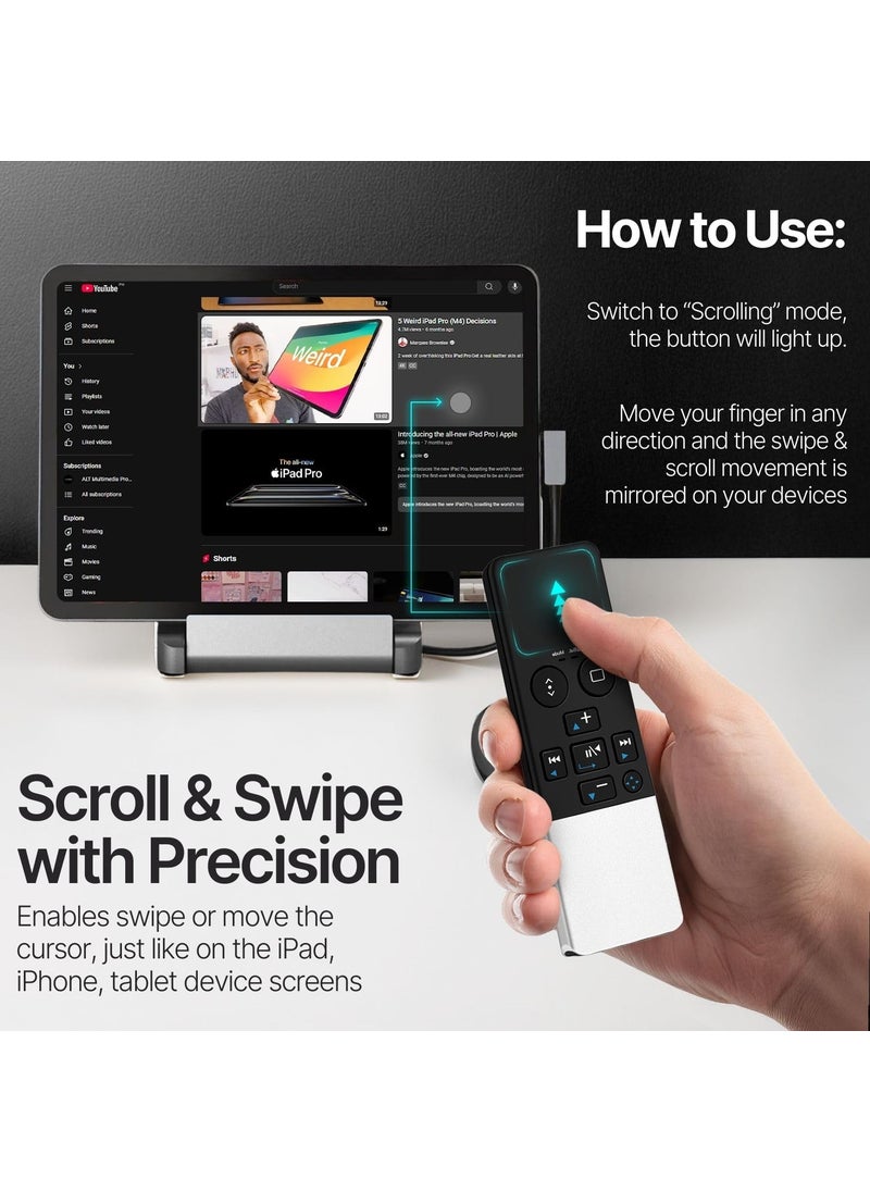 TNP Products TNP Bluetooth Remote Control for iPad iPhone - Trackpad Media Presenter for iOS Mac Android Tablet PC - Wireless Camera Shutter, Media Button, Presentation Clicker, iPad Air Pro, MacBook Pro Mini M1  - Image 2