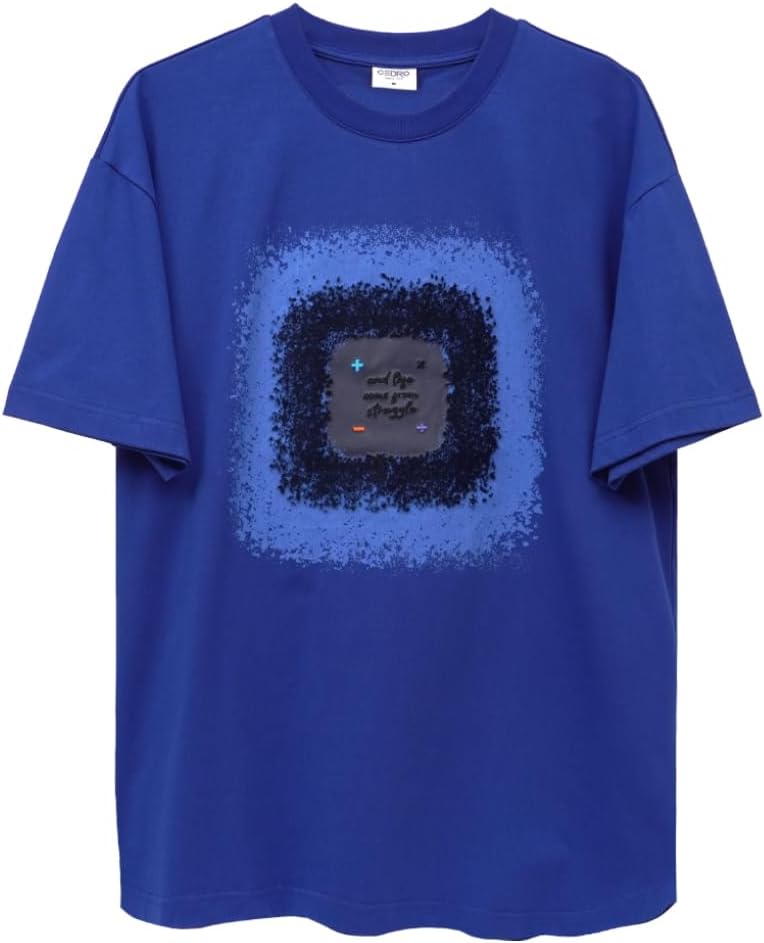 Cedro Men's Oversize Graphic T-Shirt in Dark Blue - Image 1