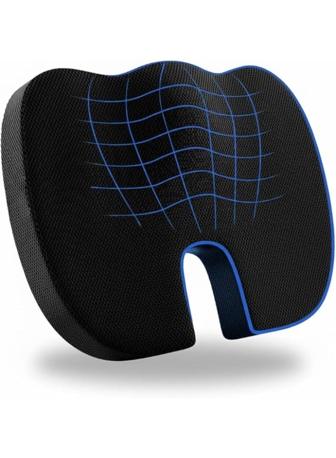 وسادة جلوس طبية ميموري فوم على شكل U - دعم مريح للورك والعصعص لتخفيف آلام أسفل الظهر - تصميم عملي لكرسي المكتب والجلوس الطويل - Image 1