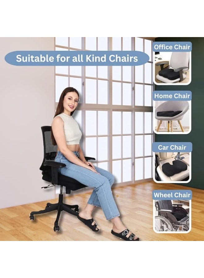 وسادة جلوس طبية ميموري فوم على شكل U - دعم مريح للورك والعصعص لتخفيف آلام أسفل الظهر - تصميم عملي لكرسي المكتب والجلوس الطويل - Image 4