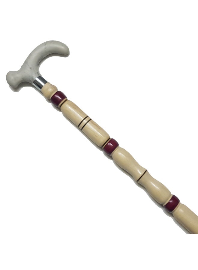 A walking stick made of Aswan beech wood, for men, white and red. - Image 2