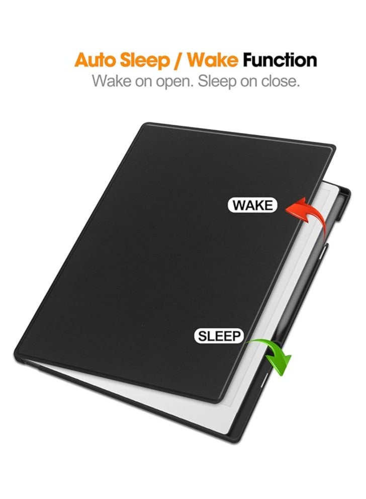 Leather Case Compatible with Remarkable Paper Pro 11.8 Inch 2024, PC Leather Book Folio Smart Cover with Pen Slot, Seismic and Anti Fall Cover with Remarkable Paper Pro 2024 - Image 2