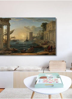 Generic Claude Lorrain Seaport with the Embarkation of the Queen of Sheba (1648) Canvas, Canvas Wall Art, Christmas Gift , Room Decor, Handmade Gift  - Image 1