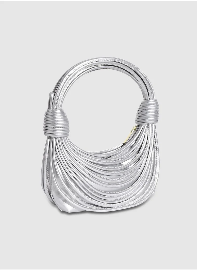 Haute Sauce Wire Handbag - Silver-Colour