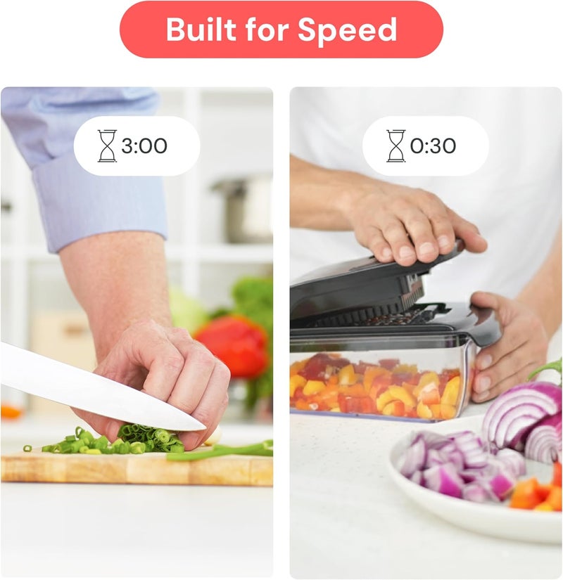 FULL STAR The Original Pro Chopper - Vegetable Chopper and Spiralizer, Food Chopper with Container, Fruit Slicer, Kitchen Gadgets & Gifts, Home Essentials (2 in 1, White) - Image 4