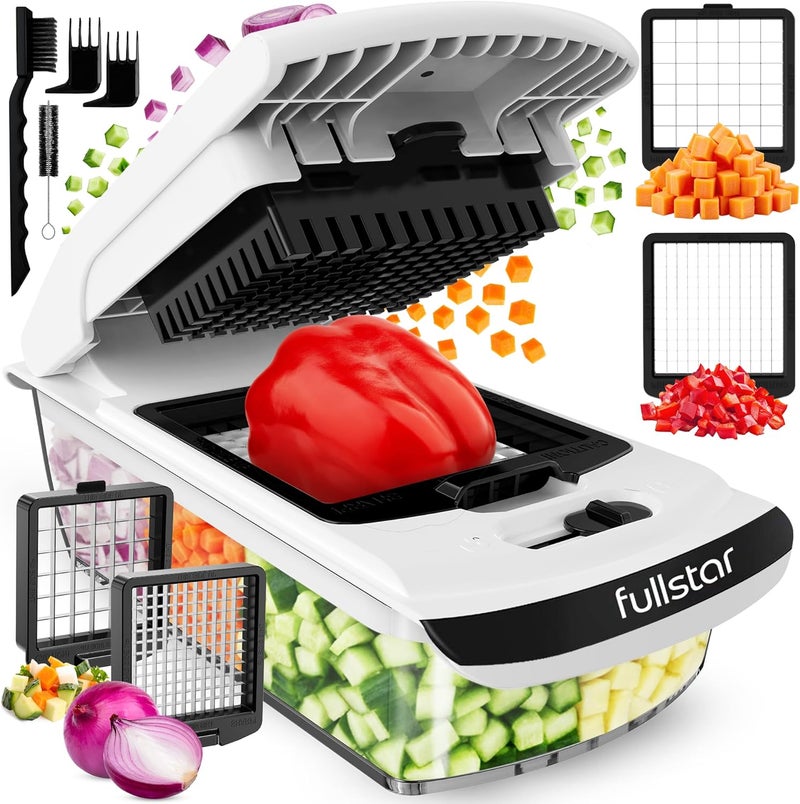 FULL STAR The Original Pro Chopper - Vegetable Chopper and Spiralizer, Food Chopper with Container, Fruit Slicer, Kitchen Gadgets & Gifts, Home Essentials (2 in 1, White) - Image 1