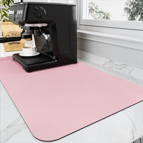 HotLive Coffee Mat - Absorbent Hide Stain Rubber Backed Dish Drying Mat for Kitchen Counter - Bar Mats for Countertops Accessories Fit Under Coffee Maker Espresso Machine - Image 1
