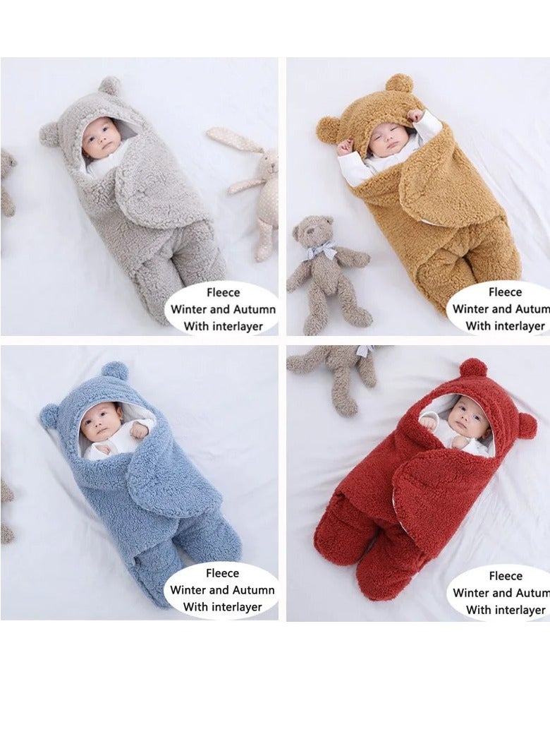 BAIG Baby Sleeping Bags Thicken Newborn Baby Wrap Blanket Winter Warm Newborn Envelope Soft Infant Sleeping Bag 0-9 Months  - Image 2