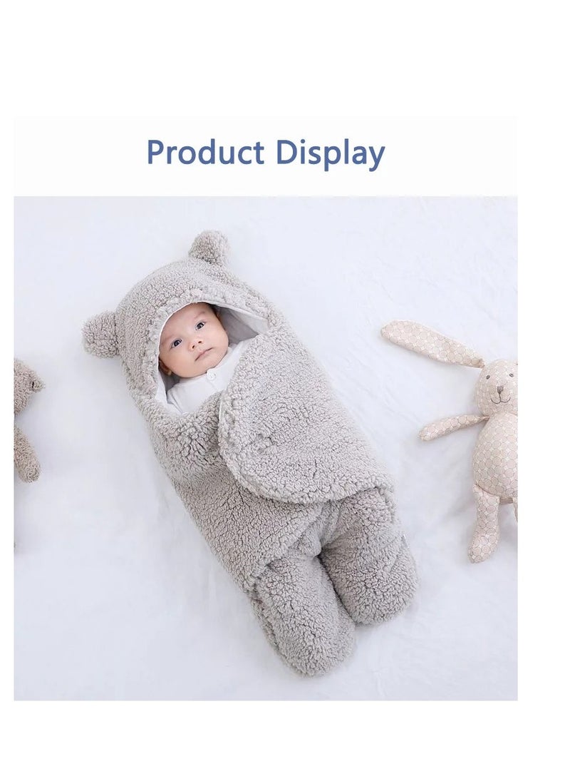 BAIG Baby Sleeping Bags Thicken Newborn Baby Wrap Blanket Winter Warm Newborn Envelope Soft Infant Sleeping Bag 0-9 Months  - Image 5