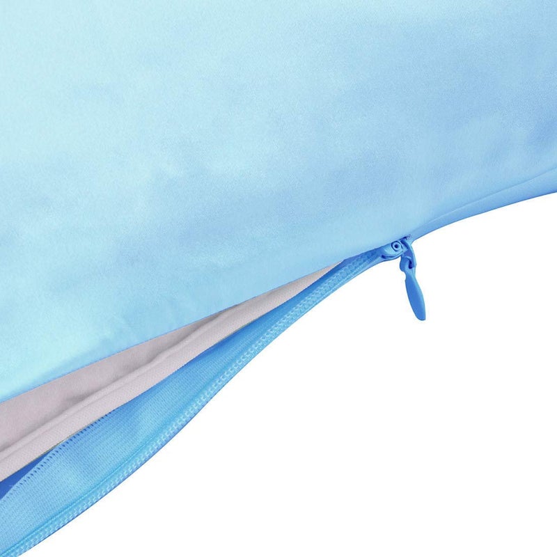 DEHMAN Satin 600 TC Pillow Cover (Blue_King) - Image 2