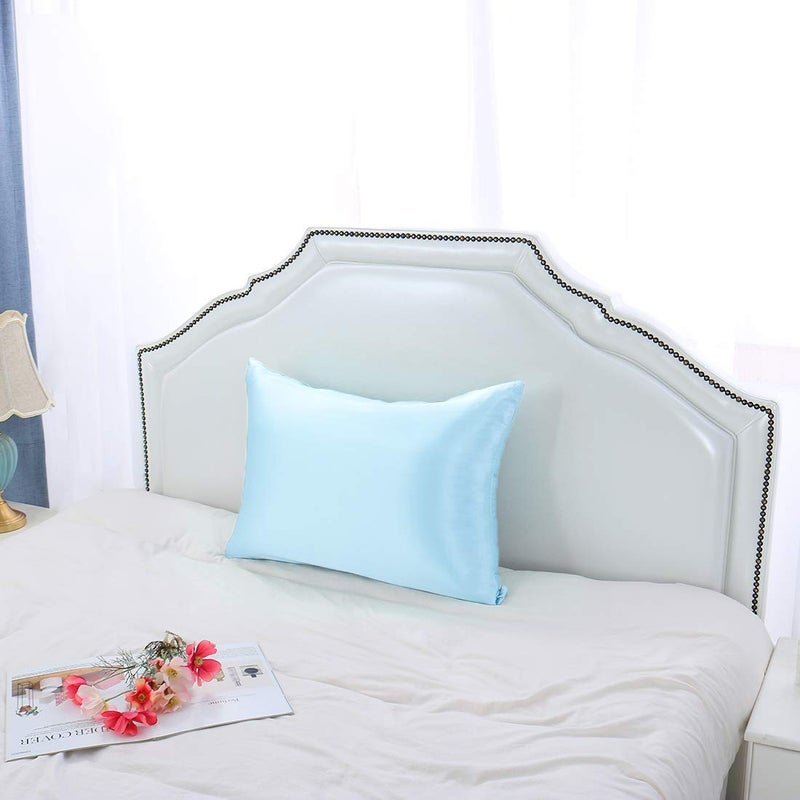 DEHMAN Satin 600 TC Pillow Cover (Blue_King) - Image 5