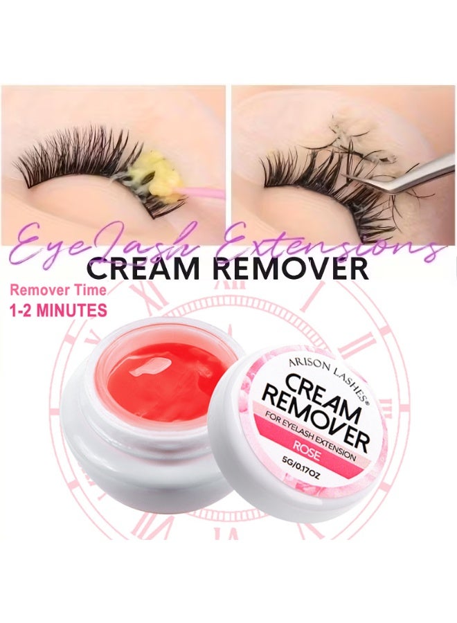 ARISON LASHES Eyelash Glue Remover Gel Lash Extension Remover  5g Cream  Dissolves Powerful Eyelash Glue Fast Remover Low Irritation eyelash remover for lash extensions Lash Glue Remover for Sensitive Skin(rose) - Image 1