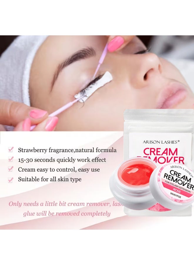 ARISON LASHES Eyelash Glue Remover Gel Lash Extension Remover  5g Cream  Dissolves Powerful Eyelash Glue Fast Remover Low Irritation eyelash remover for lash extensions Lash Glue Remover for Sensitive Skin(rose) - Image 3