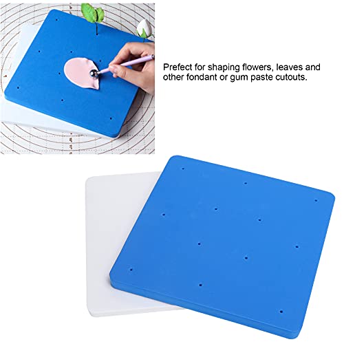 OUKENS 2 Pcs Fondant Foam Pad, 12 Holes Silicone Sponge Mat Paste/Sugar Flower/Gum/Chocolate/Clay Modelling Tools Drying Tray for Sugarcraft, Cake Decoration, Handmade, DIY - Image 2