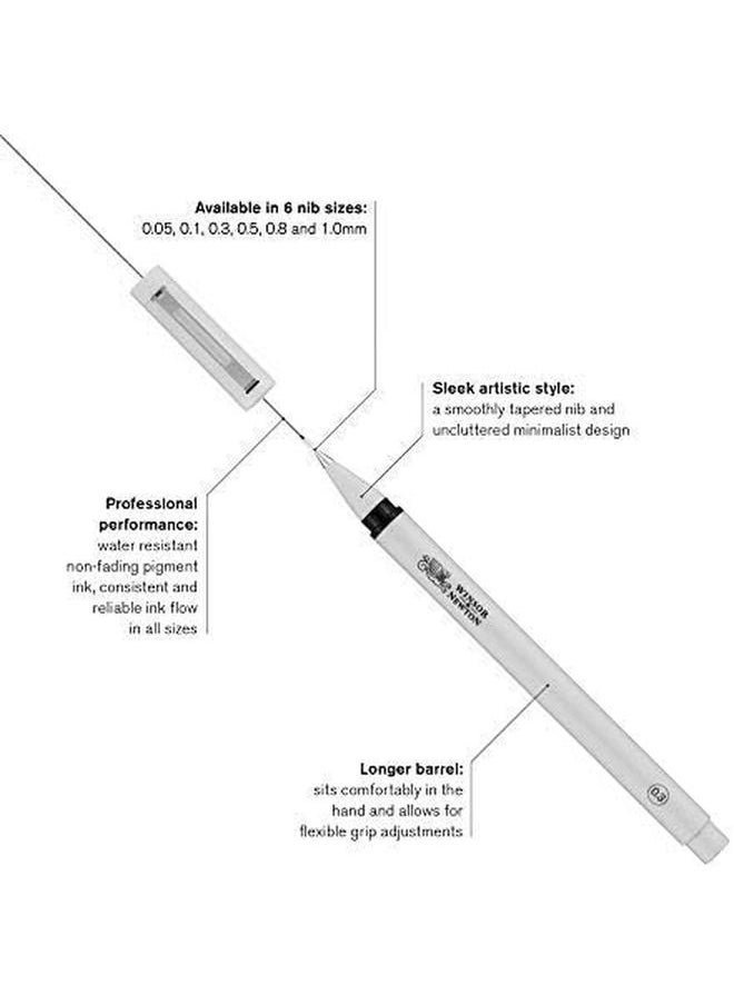 WINSOR & NEWTON Fineliner Fine Point Pen Set 0.1 Mm Tip Set Of 5 Black  - Image 2