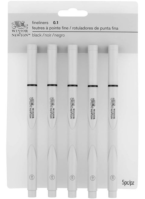 Fineliner Fine Point Pen Set 0.1 Mm Tip Set Of 5 Black