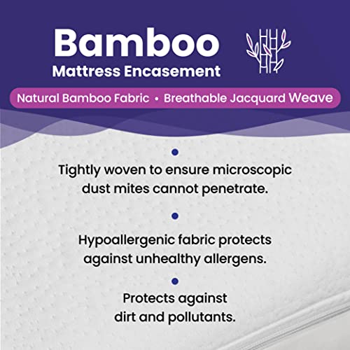 Slumberfy King Size Waterproof Bamboo Mattress Encasement by Slumberfy - Premium Skin-Safe Mattress Protector with 360° EZ Zipper, Lab-Tested Bed Bug, Zippered Encasement (76x80 in) - Image 4
