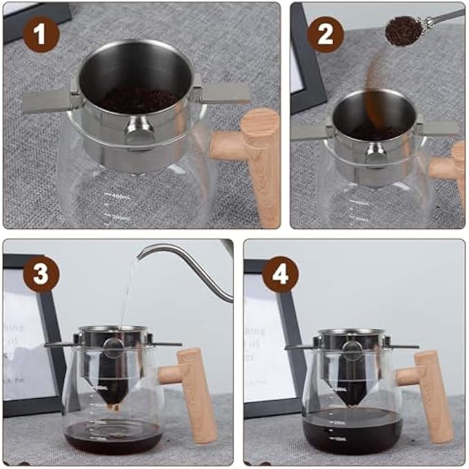 Foyucool Foldable Coffee Filter Stainless Steel Reusable Portable Drip Cup With Fine Mesh No Paper Needed For Camping Travel Office And Kitchen Use - Image 4
