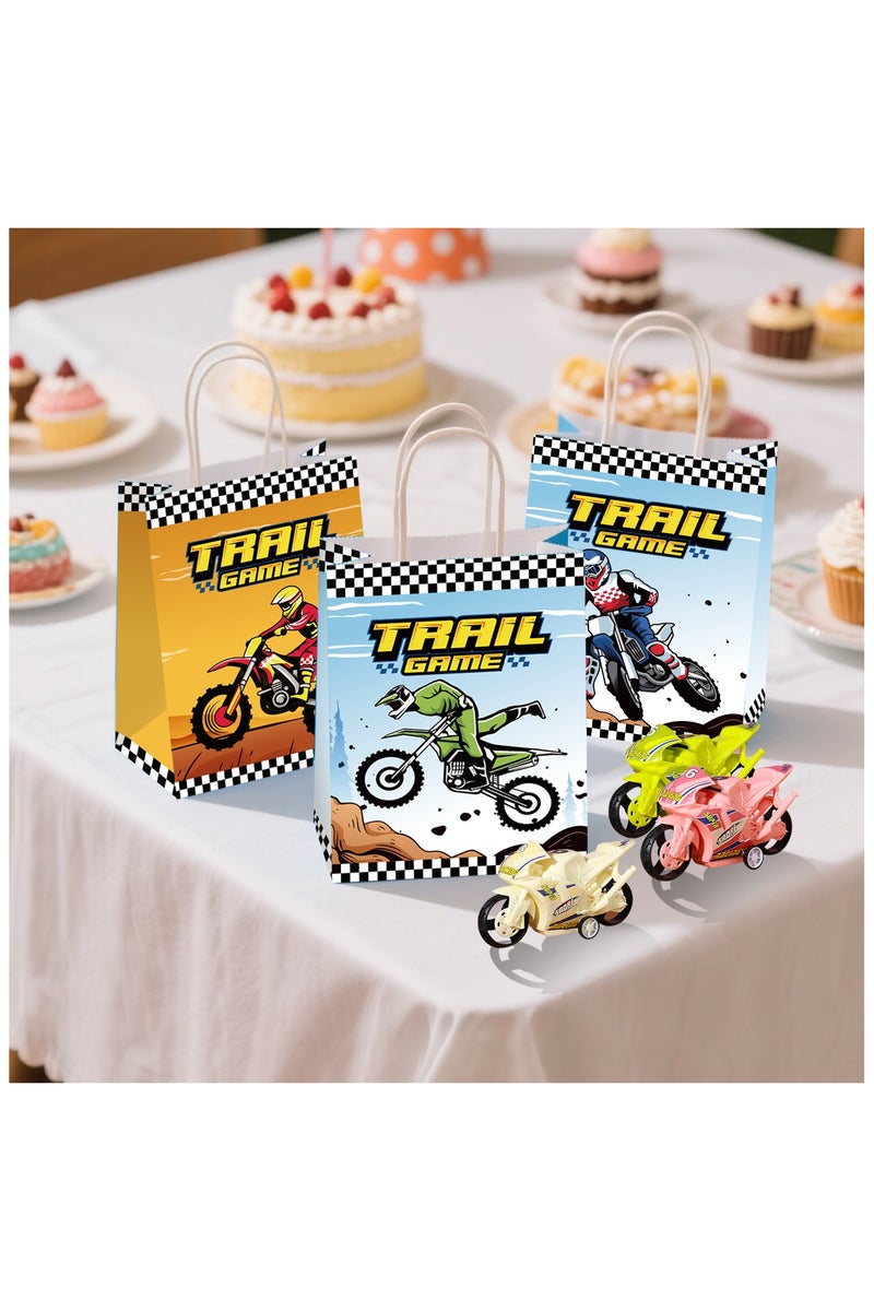 FRUITFUL PARTY Motorcycle Party Favors for 12 Guests, 110pcs Motocross Birthday Party Favors Set - Dirtbike Birthday Goodie Bag Slap Bracelets Stampers etc Motocross Birthday Favors - Image 5
