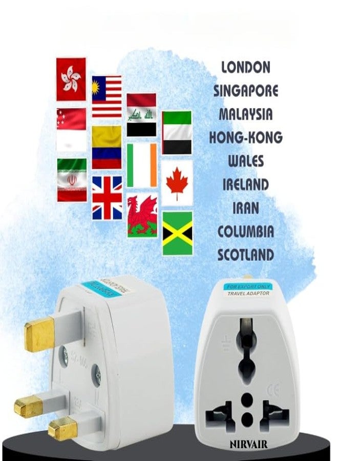 Nirvair Type-G Plug Adapter UK Converter - (1pcs) India to UK Plug Adaptor for Hong Kong, UAE, Dubai, Singapore England Universal Travel Adapter Power Plug (Pack of 1) (4) - Image 4