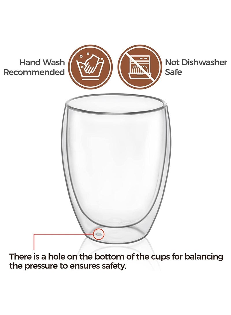 MARKQ Glass Coffee Cups 250ml | Double Wall Coffee Mugs for Latte, Cappuccino, Espresso, Milk, Hot Drinks, Tea Glass Cups [1 Cup] - Image 5