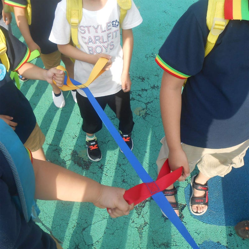 كوببار Walking Rope Toddler Walking Rope,Colorful Walking Rope for Preschool Daycare School Kids Outdoor Colorful Handles to Keep Children Calm and Line (Holding Loop for 12 Children 2 Teachers) (Blue) - Image 4