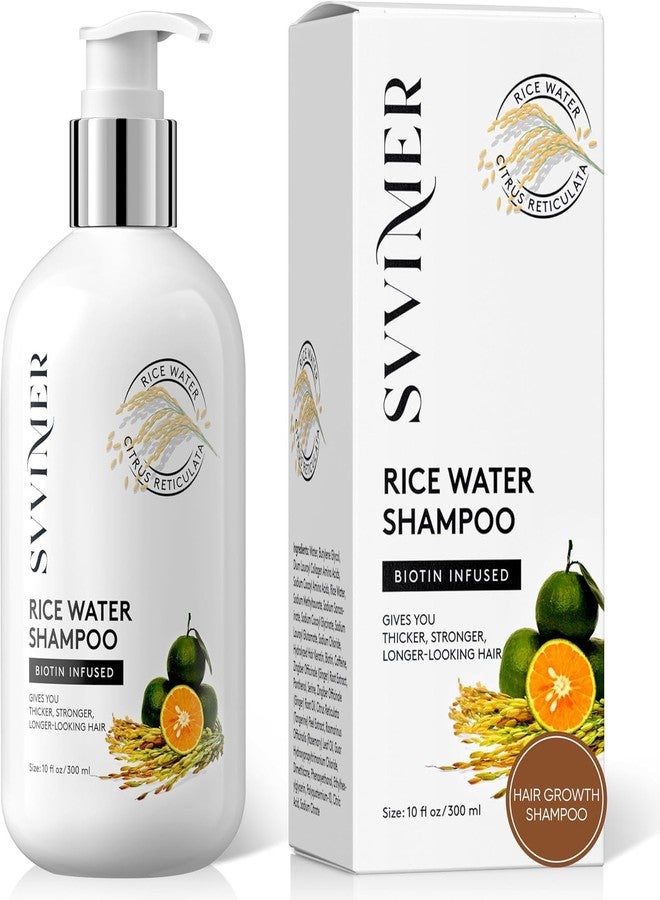 Svvimer Rice Water Hair Growth Shampoo - Biotin Thickening Shampoo for Hair Loss and Thinning - Sulfate Free for Women and Men 10 Fl Oz (Pack of 1) - Image 1
