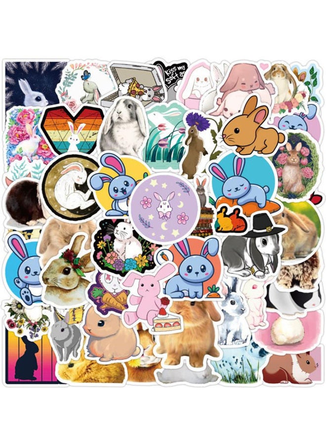 NIBEMINENT 50-Piece Rabbit Waterproof Vinyl Stickers 5x7cm - Image 2